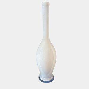 Vase White with blue bottom, cased glass.